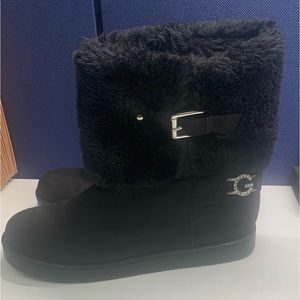 GBG losangeles boots black faux fur 8.5 m